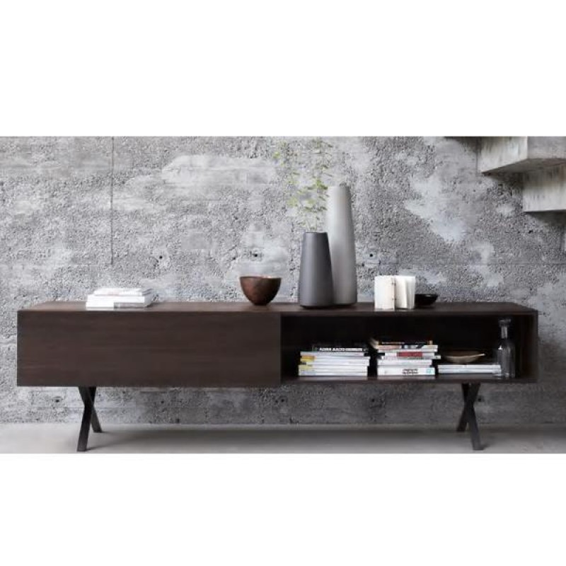 Nextdeco έπιπλο TV - μπουφές ξύλινος με 2 ντουλάπια 160x45xY60εκ.