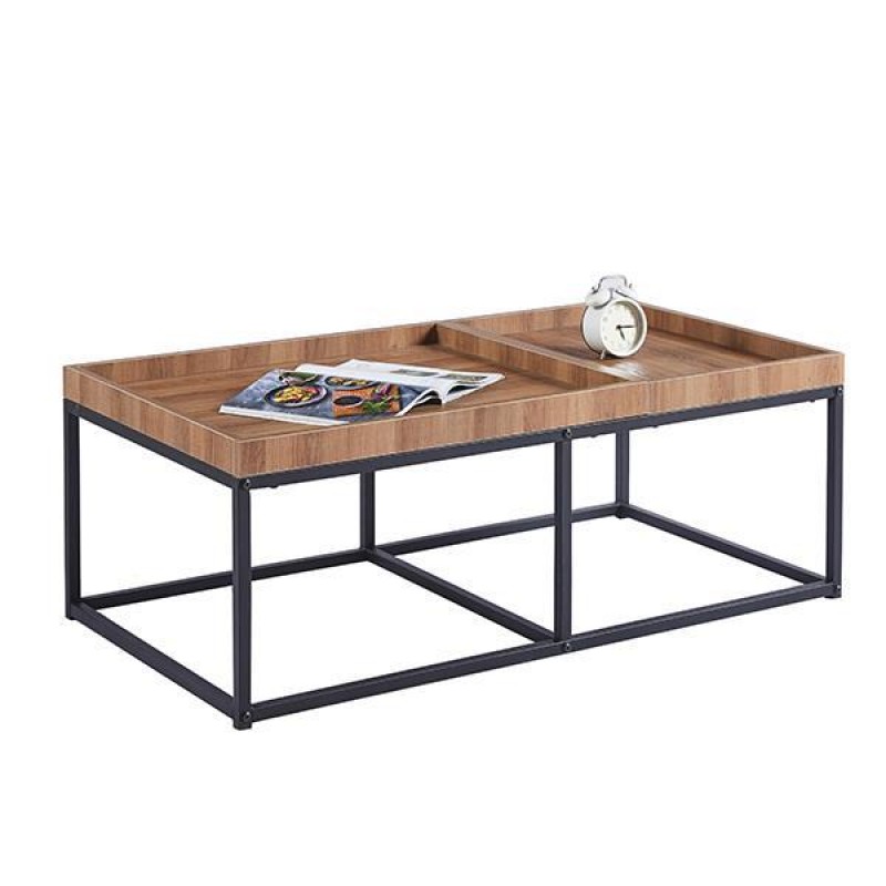 Τραπέζι μέσης με μεταλλικό σκελετό και επιφάνεια από MDF Υ40x110x60εκ.