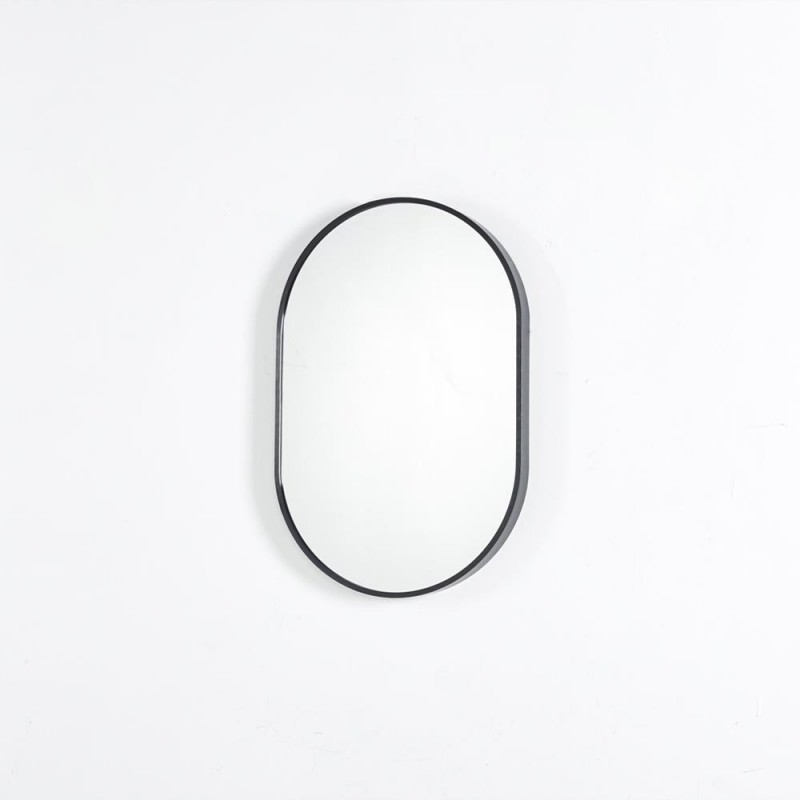 Nextdeco καθρέφτης επιτοίχιος οβάλ με μαύρο μεταλλικό πλαίσιο 40x60εκ.