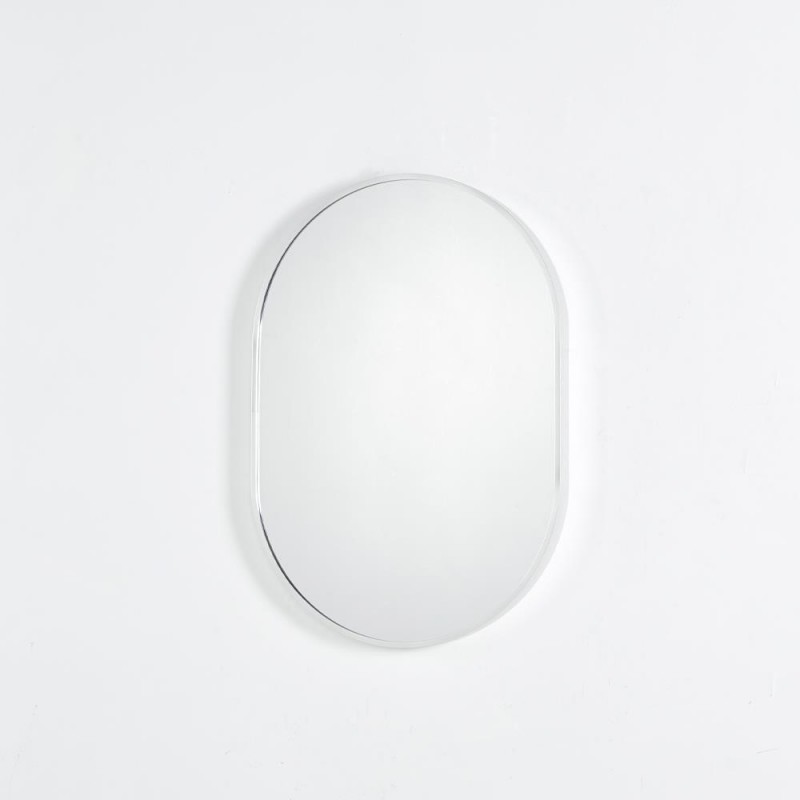 Nextdeco καθρέφτης επιτοίχιος οβάλ με ασημί μεταλλικό πλαίσιο 50x70εκ.