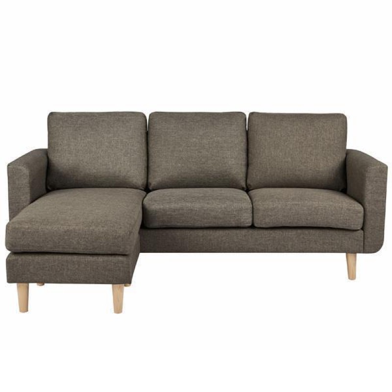 Flex καναπές γωνιακός καφέ-μπεζ Υ83x197x137εκ.