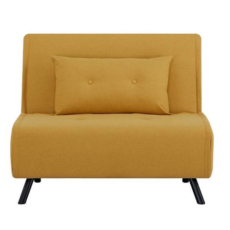 Berlin πολυθρόνα-κρεβάτι, Υ92x100x91εκ. μουσταρδί