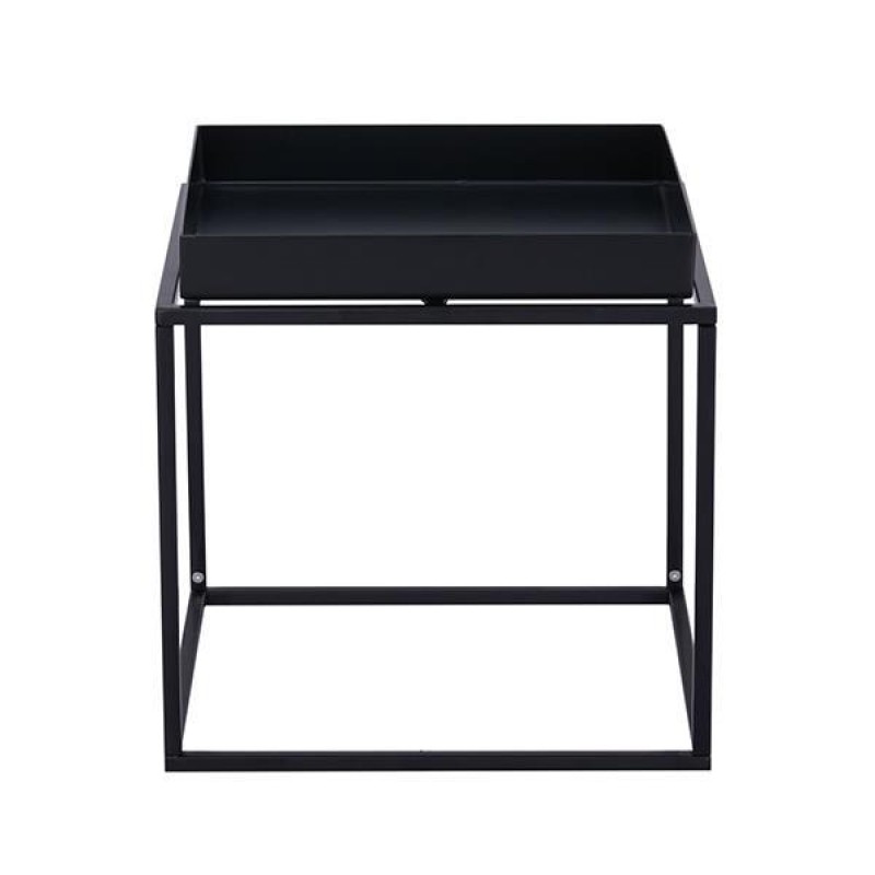 Τραπέζι μεταλλικό μαύρο τετράγωνο Υ41x40x40εκ.