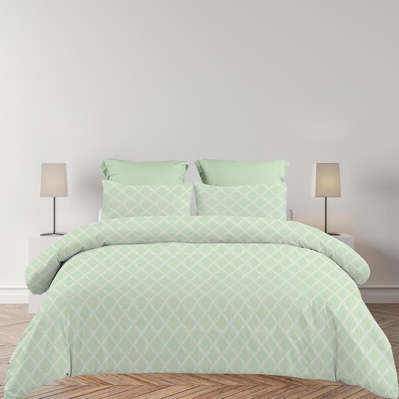 Σετ υπέρδιπλα σεντόνια Lucia olive από 100% βαμβάκι 245x260εκ.