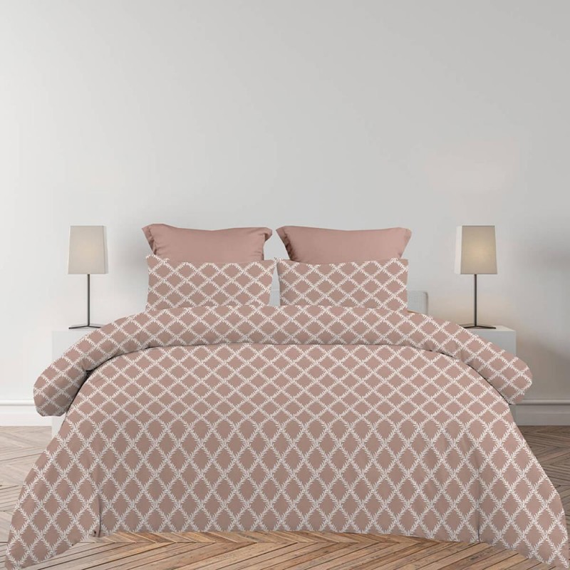 Σετ υπέρδιπλα σεντόνια Lucia chocolat από 100% βαμβάκι 245x260εκ.