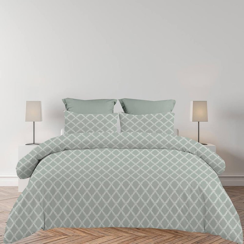Σετ υπέρδιπλα σεντόνια Lucia grey από 100% βαμβάκι 245x260εκ.