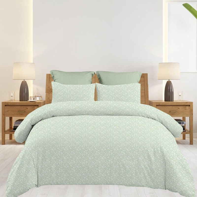 Σετ υπέρδιπλα σεντόνια Emily olive από 100% βαμβάκι 245x260εκ.