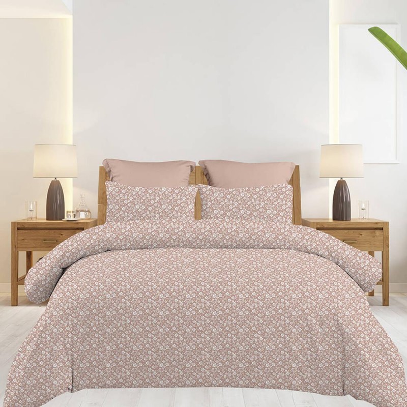 Σετ υπέρδιπλα σεντόνια Emily chocolat από 100% βαμβάκι 245x260εκ.