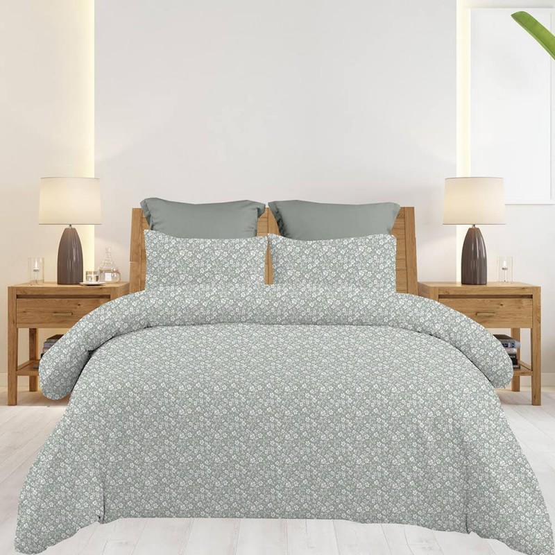 Σετ υπέρδιπλα σεντόνια Emily grey από 100% βαμβάκι 245x260εκ.