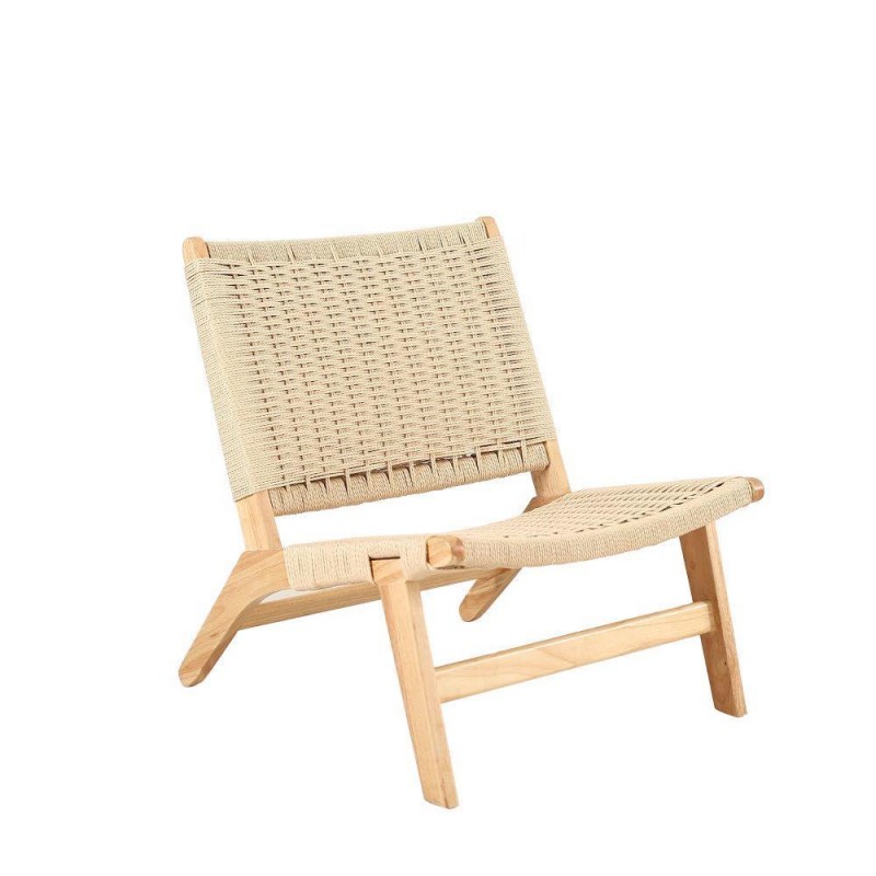 Πολυθρόνα Nextdeco Bogdan από δέρμα και ξύλο Υ73,5x65,5x81εκ.