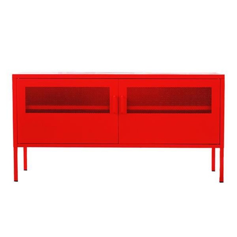 Nextdeco έπιπλο TV-ντουλάπι κόκκινο μεταλ. με 2 πόρτες Υ60x118x40εκ.