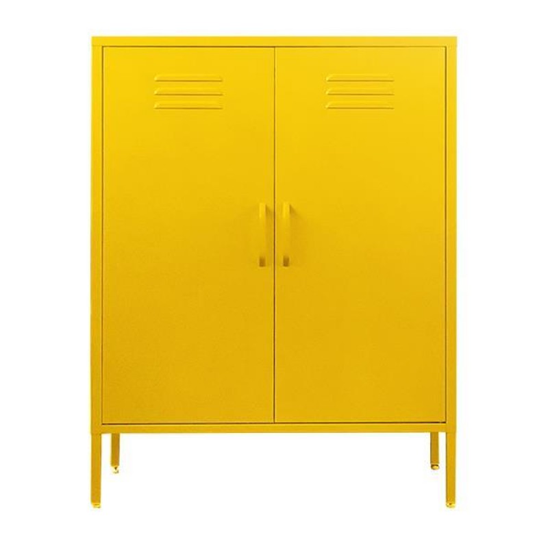 Nextdeco ντουλάπα κίτρινη μεταλλική δίφυλλη Υ102x80x40εκ,