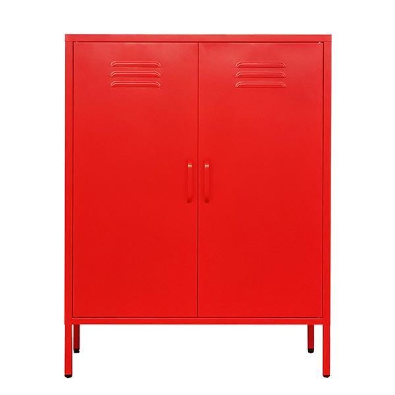 Nextdeco ντουλάπα κόκκινη μεταλλική δίφυλλη Υ102x80x40εκ.