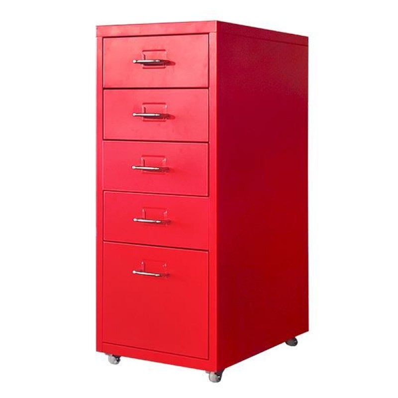 Nextdeco συρταριέρα κόκκινη μεταλλική με 5 συρτάρια Υ69x28x41εκ.