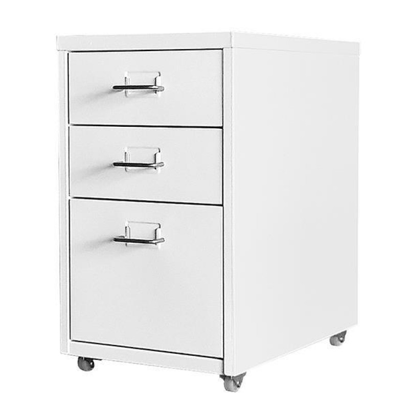 Nextdeco συρταριέρα λευκή μεταλλική με 3 συρτάρια Υ48.6x28x41εκ.