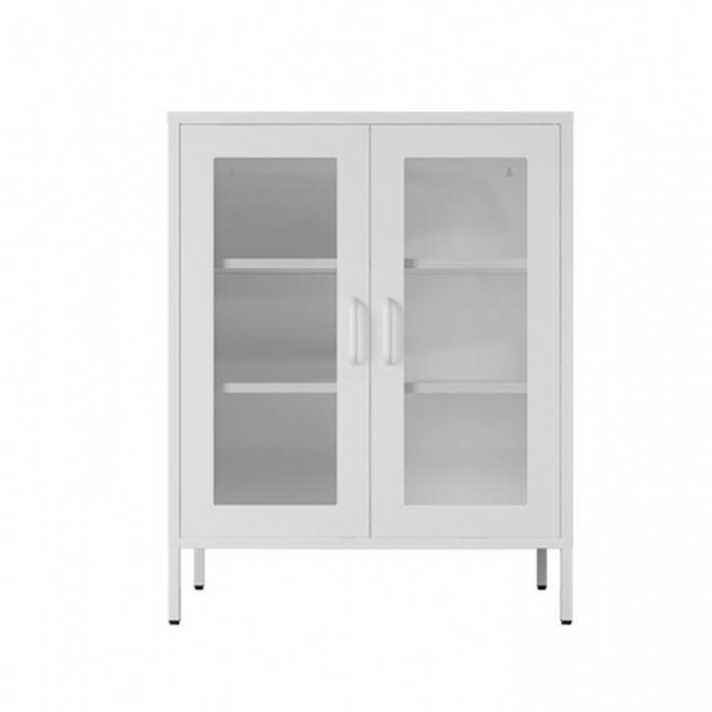 Nextdeco ντουλάπα λευκή μεταλλική δίφυλλη Υ102x80x35εκ.