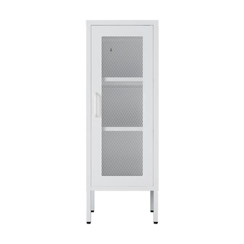 Nextdeco ντουλάπι λευκό μεταλλικό με πλέγμα Υ102x40x40εκ.