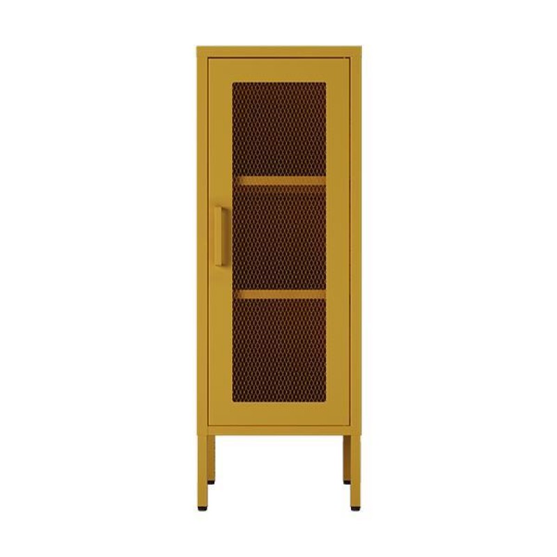 Nextdeco ντουλάπι κίτρινο μεταλλικό με πλέγμα Υ102x40x40εκ.