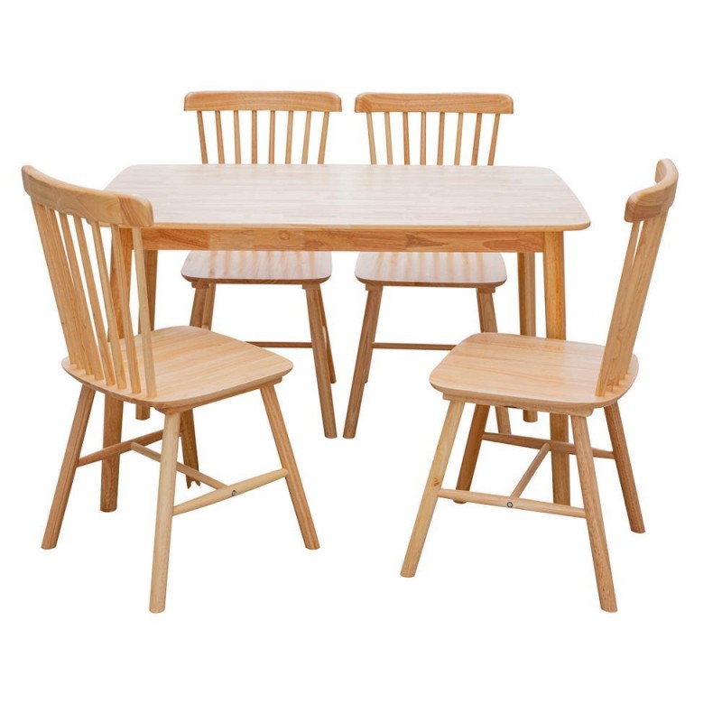 Σετ τραπεζαρίας Nextdeco Setra oak χρώμα φυσικό 5 τμχ