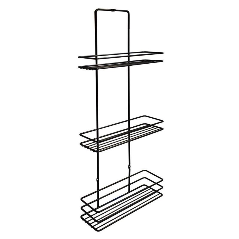 Ραφιέρα μπάνιου με 3 ράφια, Υ58x8x23εκ μεταλλική μαύρη