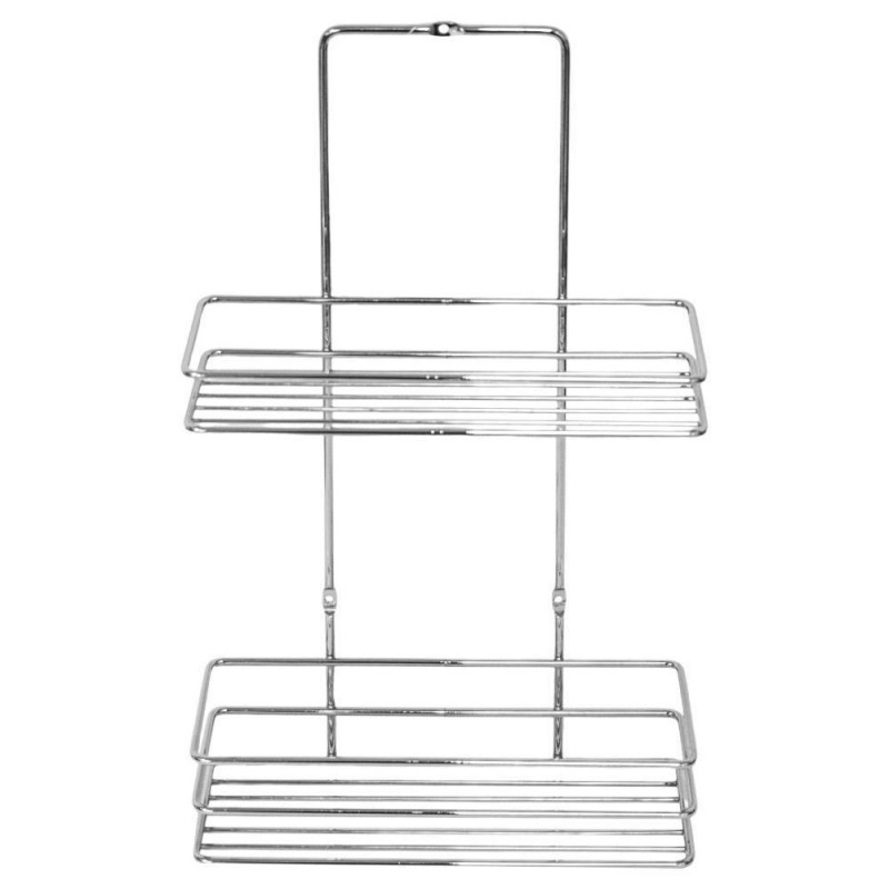 Ραφιέρα μπάνιου με 2 ράφια, Υ37x8x23εκ., από επιχρωμιωμένο ατσάλι