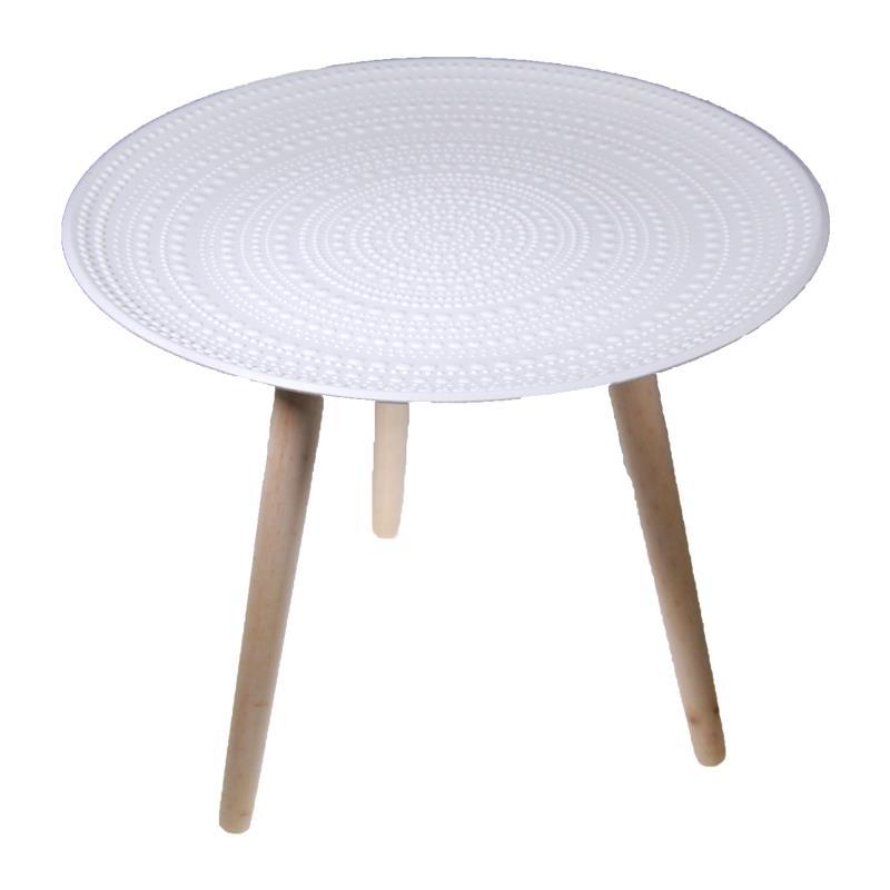 Τραπέζι ξύλινο στρόγγυλο Υ42x49εκ. με 3 πόδια