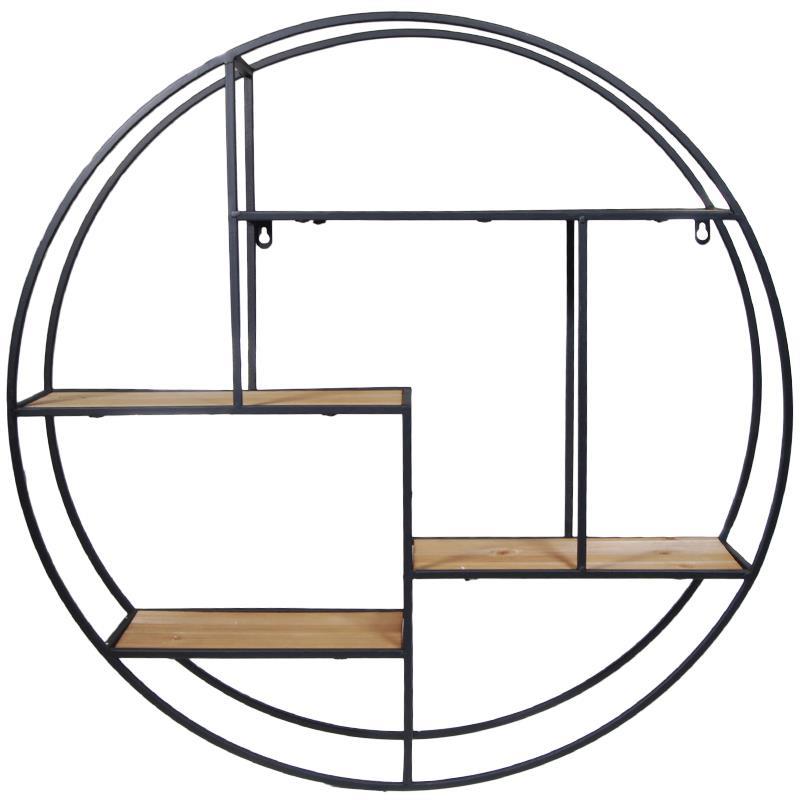 Ράφι επιτοίχιο μαύρο με σιδερένια βάση 70x70x15εκ.