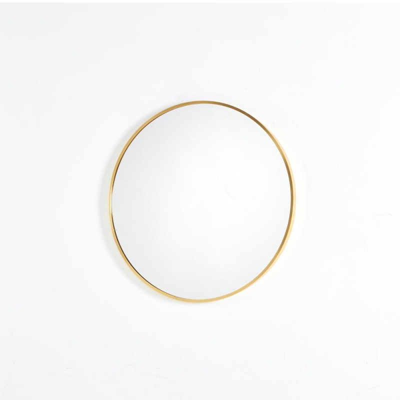 Nextdeco καθρέφτης επιτοίχιος στρογγυλός Ø60εκ. με χρυσό μεταλλικό πλαίσιο