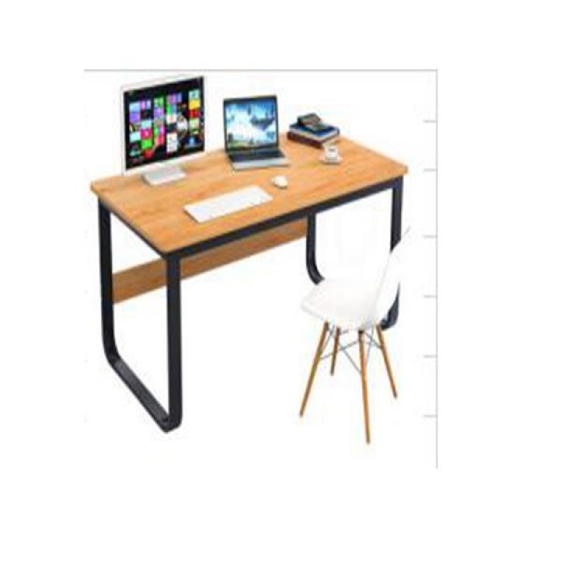 Γραφείο με μαύρο μεταλλικό σκελετό και ξύλινη επιφάνεια 120x60xΥ72εκ.