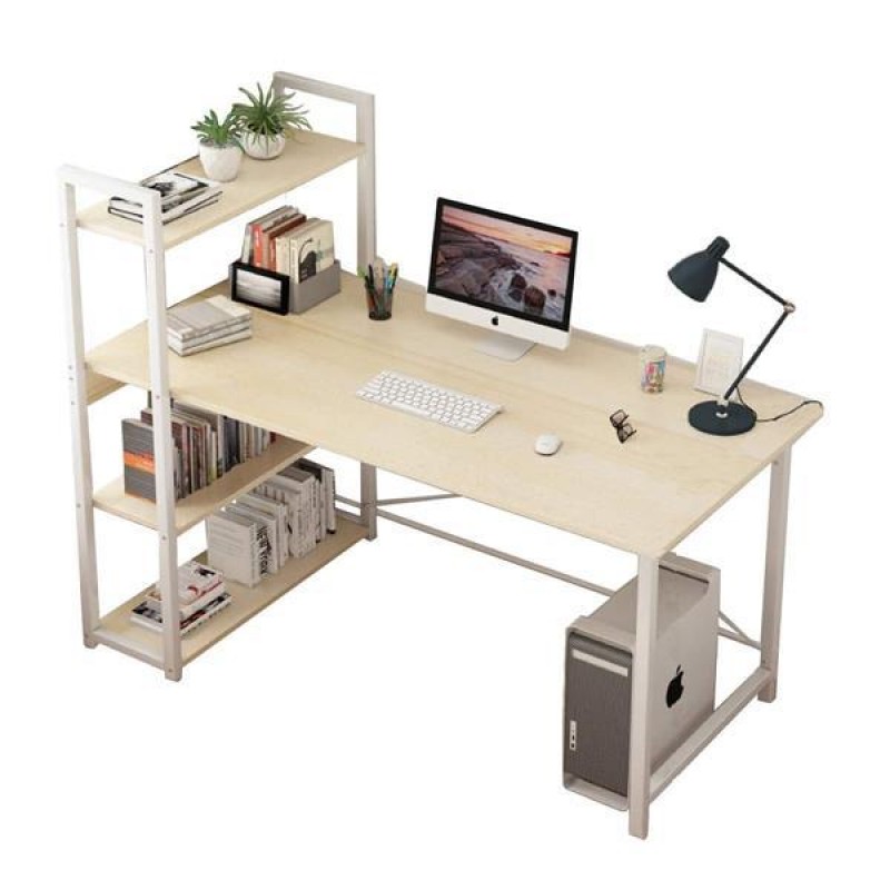 Γραφείο με μεταλλικό σκελετό και ενσωματωμένη ραφιέρα 120x40xY72-111εκ.