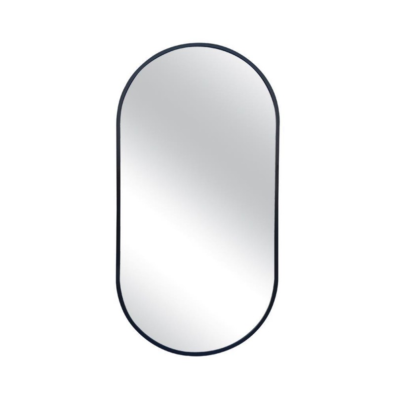 Nextdeco καθρέφτης επιτοίχιος οβάλ 45x90εκ., με μαύρο μεταλλικό πλαίσιο
