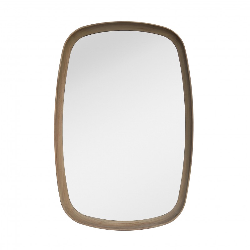 Nextdeco καθρέφτης επιτοίχιος οβάλ 60x90εκ., φυσικό ξύλο oak