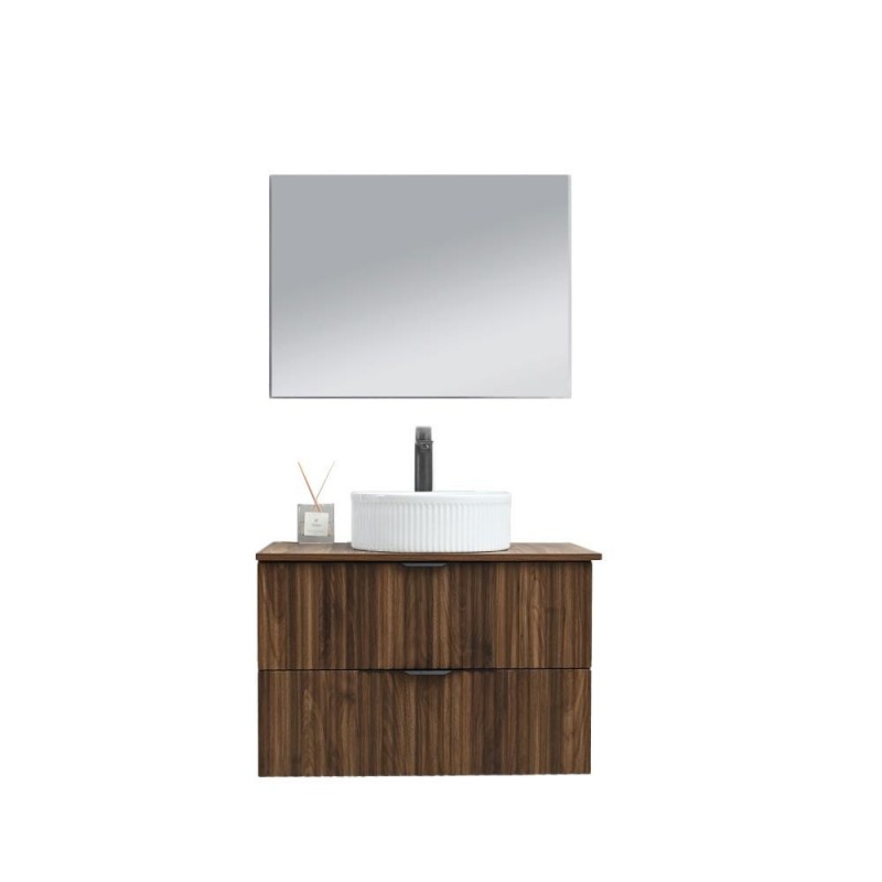 Σετ μπάνιου Nextdeco Sandra με νιπτήρα καθρέφτη ντουλάπι 80εκ