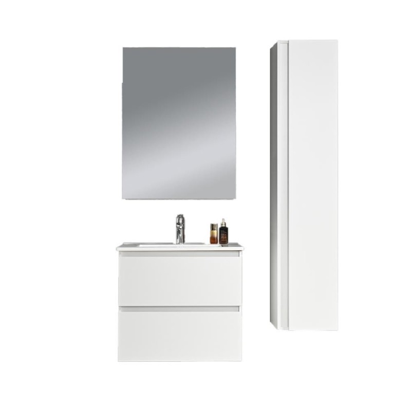 Σετ μπάνιου Nextdeco Avra white με νιπτήρα καθρέφτη πλαινή στήλη ντουλάπι 60εκ.