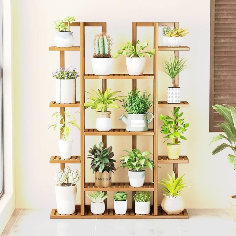 Ράφι ξύλινο μπαμπού Nextdeco με 7 επίπεδα Υ142x91x20εκ.