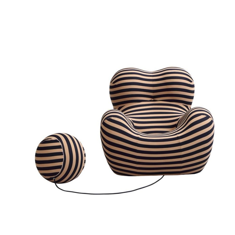 Compressed sofa Nextdeco ριγέ μαύρο-μπεζ 102x120x92εκ.