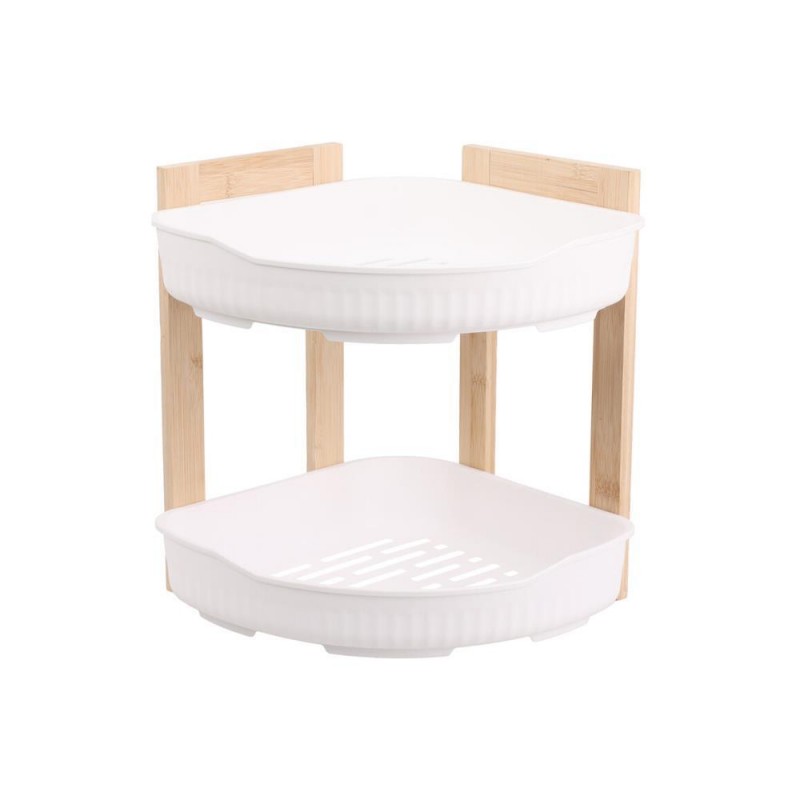 Ραφιέρα μπάνιου γωνιακή bamboo 2 ράφια Υ27x23x23εκ.