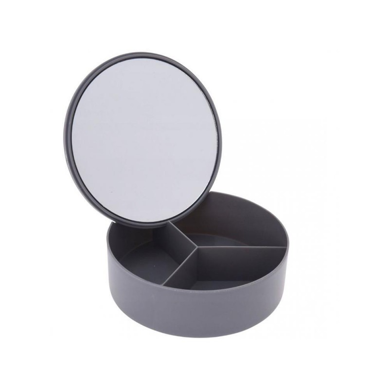 Καθρέφτης με θήκες οργάνωσης σε γκρι χρώμα 14x5εκ.