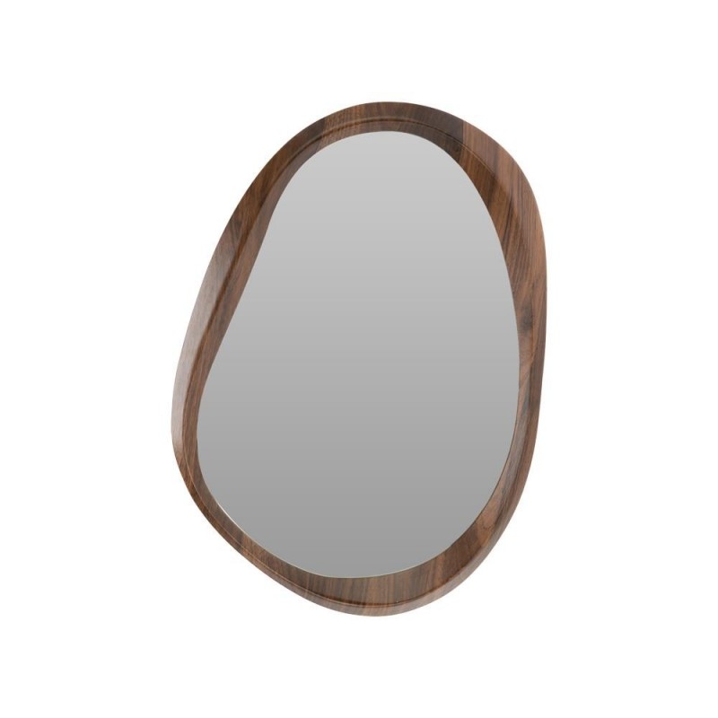 Καθρέφτης τοίχου ασύμμετρος MDF σκούρο ξύλο Υ55x38εκ.