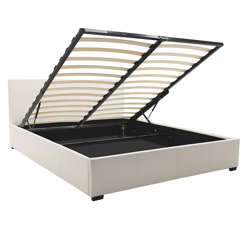 Κρεβάτι Norse Pakoworld Pu Λευκό Με Αποθηκευτικό Χώρο 160X200Εκ