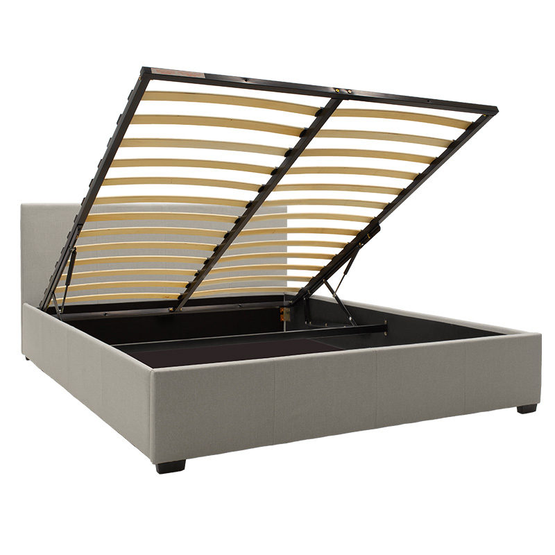 Κρεβάτι Norse Pakoworld Ύφασμα Γκρι Με Αποθηκευτικό Χώρο 160X200Εκ