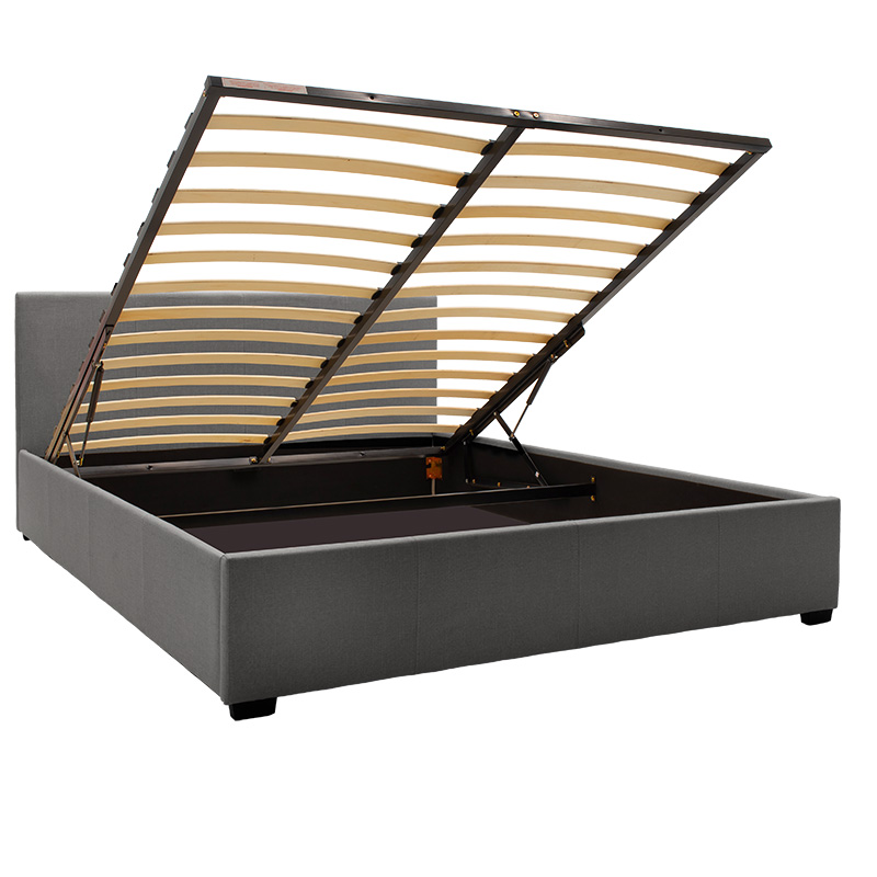 Κρεβάτι Norse Pakoworld Ύφασμα Ανθρακί Με Αποθηκευτικό Χώρο 160X200Εκ