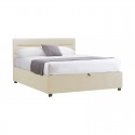 Κρεβάτι Molito Pakoworld Βελούδο Σε Εκρού Απόχρωση Με Αποθηκευτικό Χώρο120X200Εκ