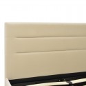 Κρεβάτι Molito Pakoworld Βελούδο Σε Εκρού Απόχρωση Με Αποθηκευτικό Χώρο120X200Εκ