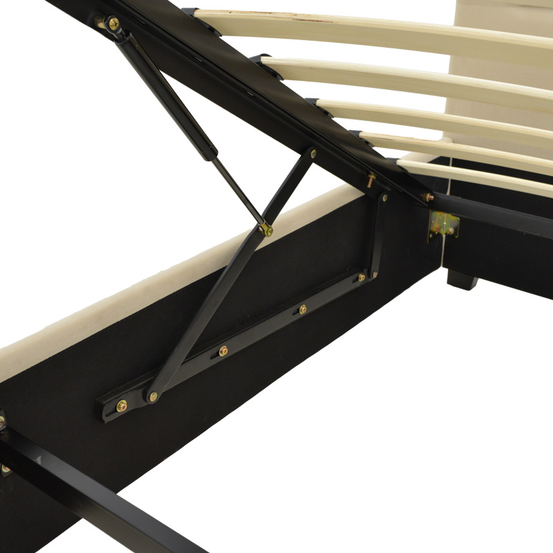 Κρεβάτι Molito Pakoworld Βελούδο Σε Εκρού Απόχρωση Με Αποθηκευτικό Χώρο120X200Εκ