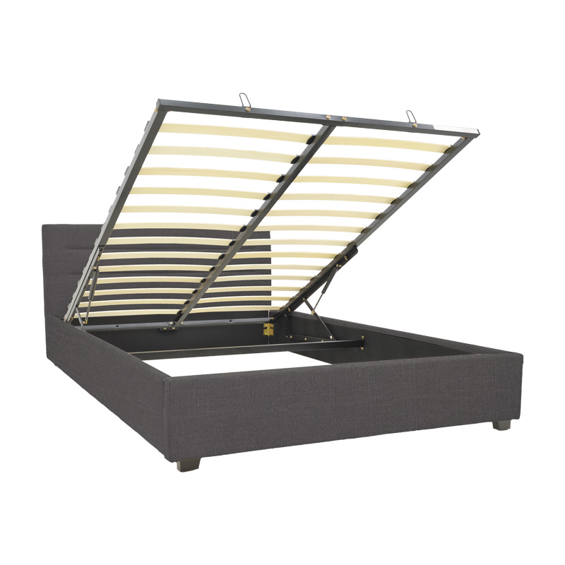 Κρεβάτι Molito Pakoworld Ύφασμα Σε Ανθρακί Απόχρωση Με Αποθηκευτικό Χώρο160X200Εκ