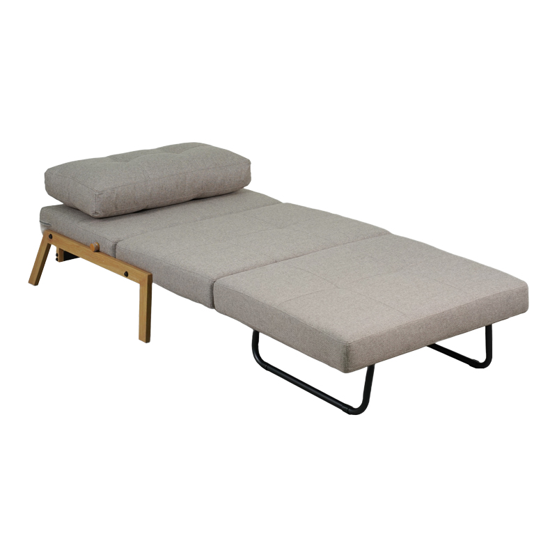 Πολυθρόνα-Κρεβάτι Fancy Pakoworld Ύφασμα Σε Μπεζ Απόχρωση Με Φυσικό Πόδι 95X98X70Εκ