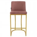 Σκαμπό Bar Μεσαίου Ύψους Impartial I Pakoworld Μεταλλικό Χρυσό-Βελούδο Σάπιο Μήλο