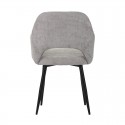 Πολυθρόνα Factols Inart Μπεζ-Γκρι Ύφασμα-Πόδι Μαύρο Μέταλλο 53X61X84Εκ