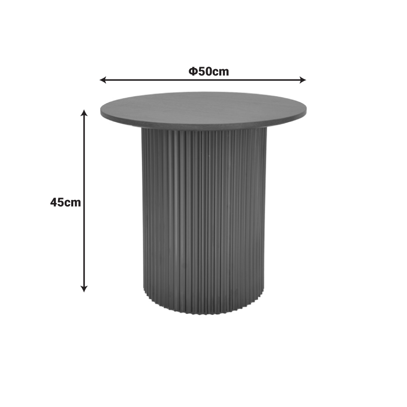 Βοηθητικό Τραπέζι Dovel Pakoworld Mdf Σε Καρυδί-Μαύρο Μέταλλο Φ50X50Εκ